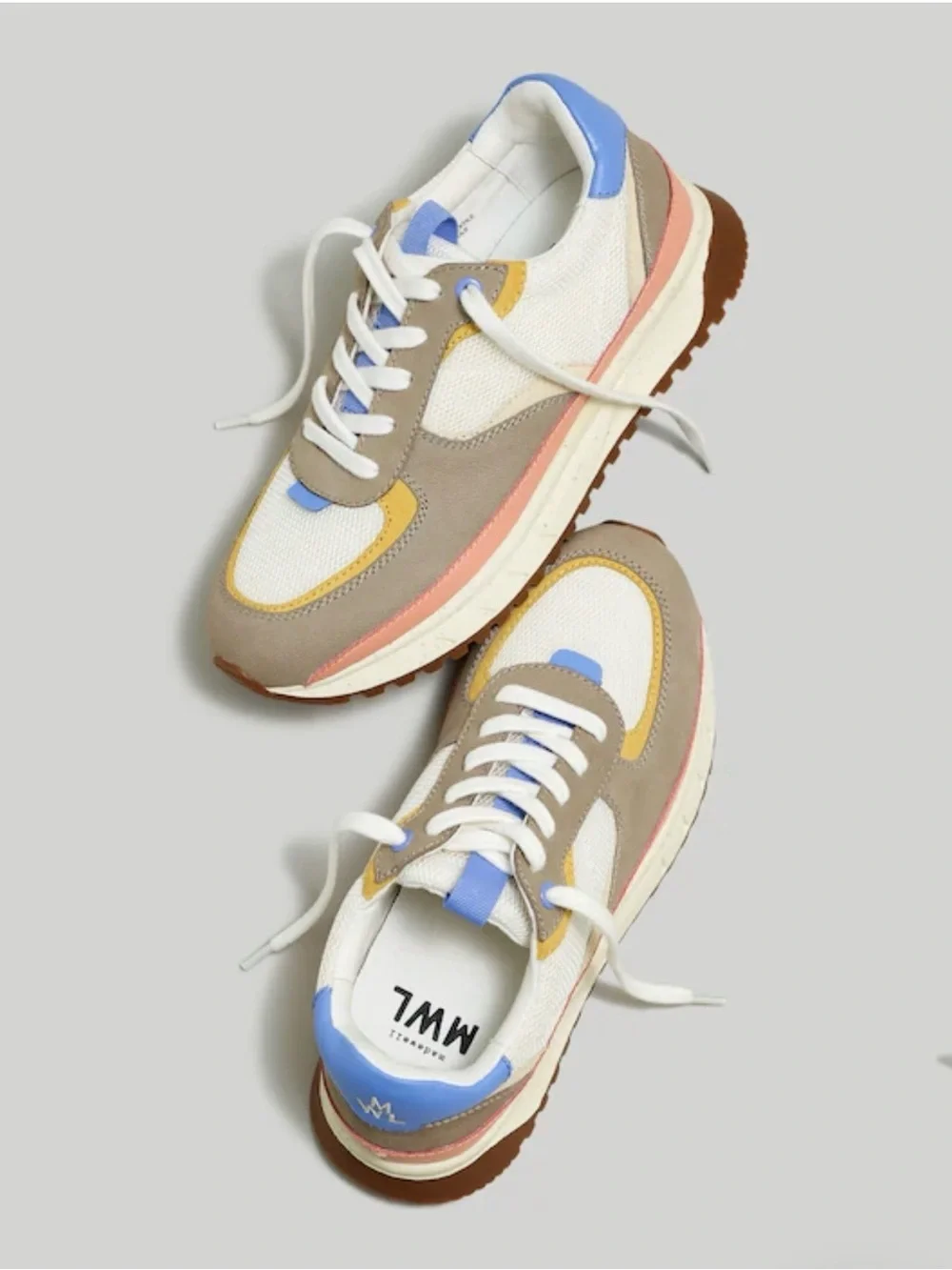 Madewell Kickoff Trainer Sneakers in Color-block Leather & Suede Size 9.5